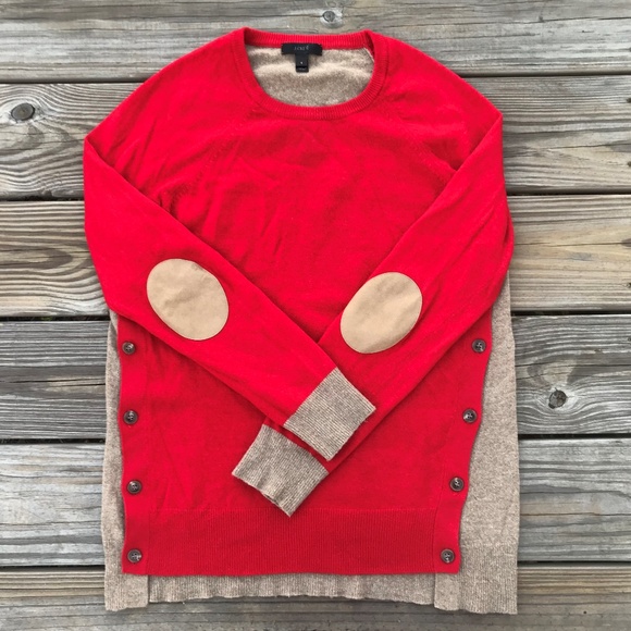 J. Crew Sweaters - J. Crew Women Sweater Red Tan Long Sleeve